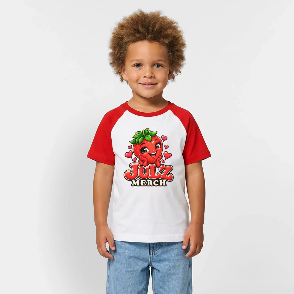 Kids Baseball T-Shirt featuring Julz Merch Berry – Cute Strawberry