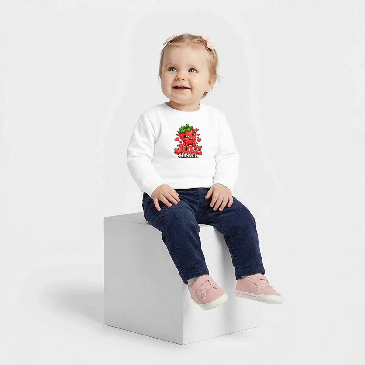 Baby Organic Sweatshirt Baby Changer by Stanley/Stella featuring Julz Merch Berry – Cute Strawberry