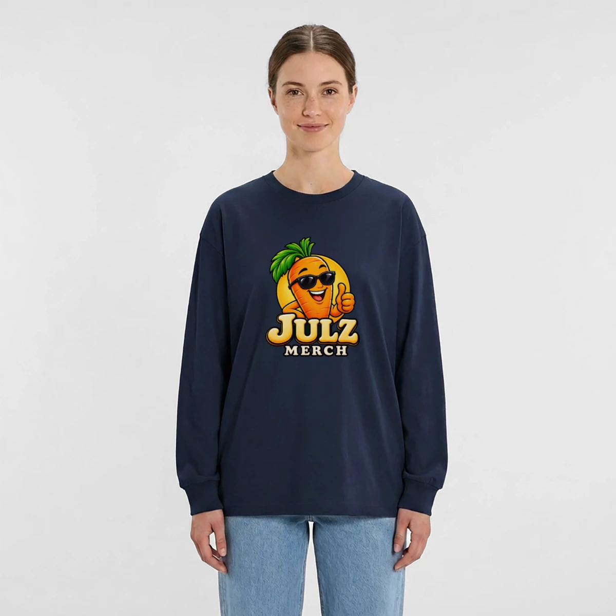 Oversized long-sleeved shirt featuring Julz Merch – Cool Carrot