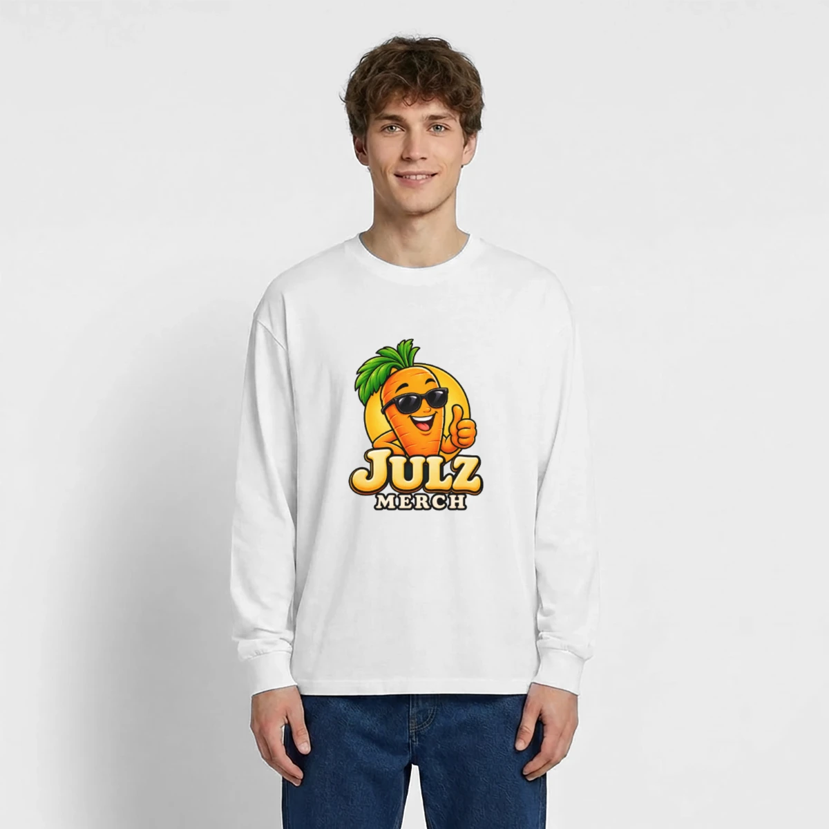 Oversized long-sleeved shirt featuring Julz Merch – Cool Carrot