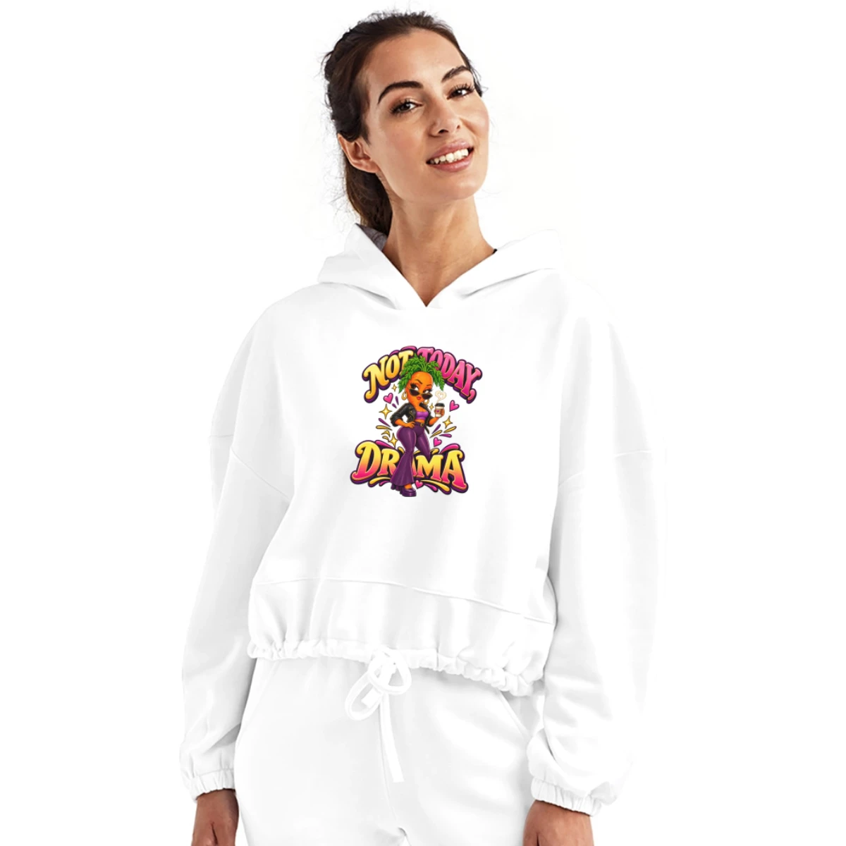 Women’s Cropped Hoodie featuring Not Today Drama – Sassy Carrot